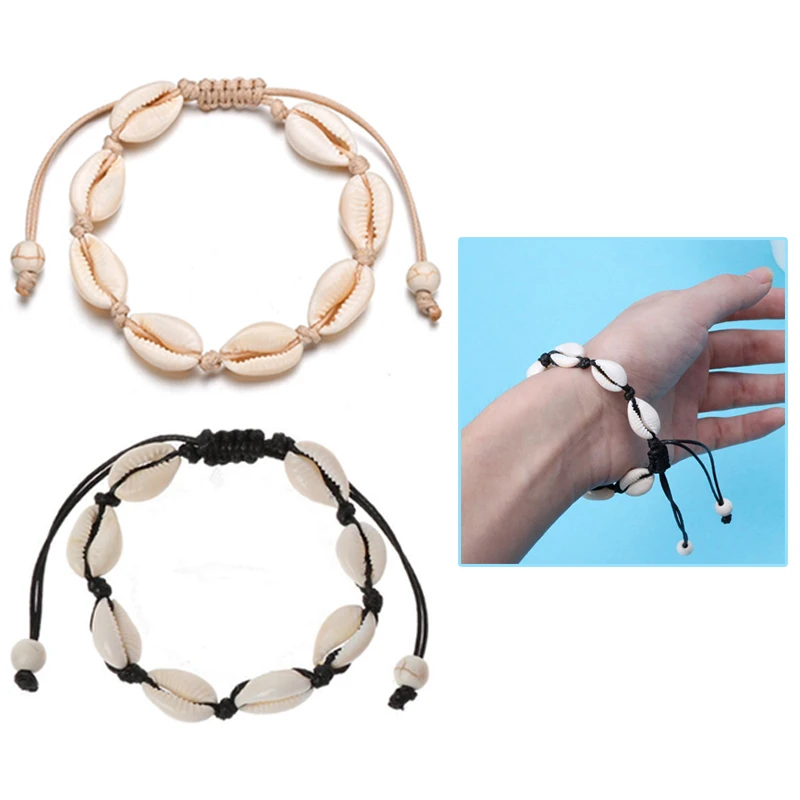 Ракушка 1 шт. браслет Морской Белый мужской подарок ручной работы Регулируемая