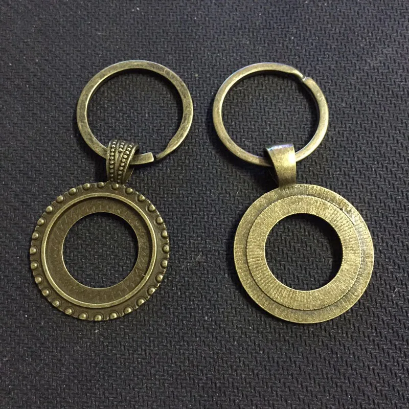 6 шт./лот доступны два цвета цепочки для ключей 25 мм круглый кабошон оправа Сделай