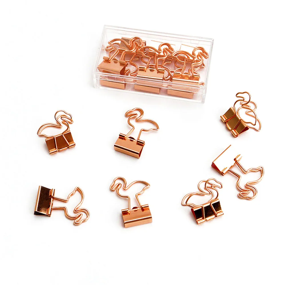 9 шт Фламинго дизайн Скоба зажим канцелярские выдалбливают металлические скобы