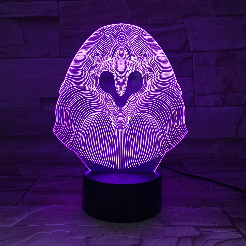 

Owl LED Lovely Animal Creative Night Lamp High Quality Acrylic 3D Lights Baby Bedroom Table Lamp with USB 3D-721