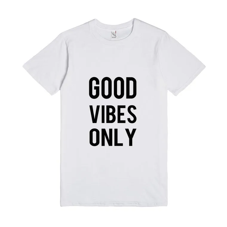 Женская хлопковая Футболка Good Vibes Only Повседневная футболка с коротким рукавом и