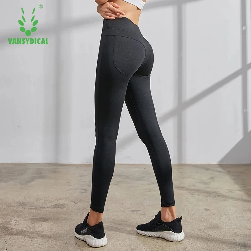 Фото Vansydical женские спортивные штаны для йоги, высокая талия, сексуальные бедра, пуш-ап, колготки для бега, дышащие танцевальные спортивные Леггинсы №4