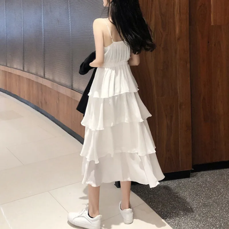 Новое модное тонкое женское платье сексуальное с открытой спиной на бретельках