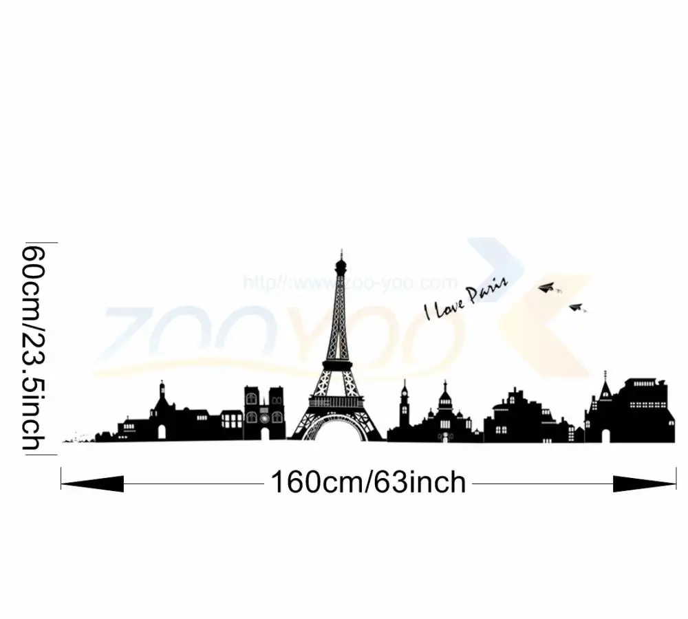 Я люблю Париж Эйфелева башня мир символ города Наклейка на стену zooyoo2149
