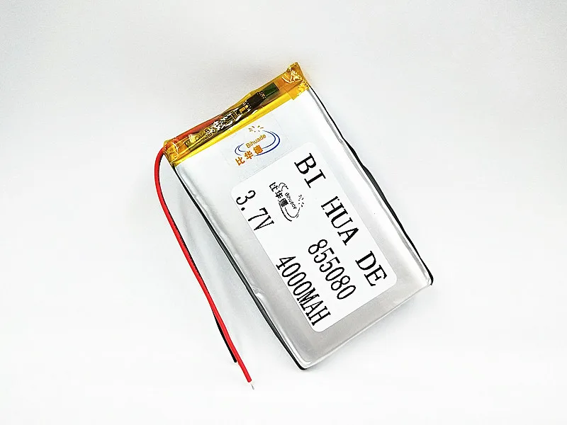 3,7 v li po литий-ионные аккумуляторы 3 7 v полимерная аккумуляторная батарея 855080 4000mAh для MP4 MP5 Tablet gps DVD PDA MID BT динамик