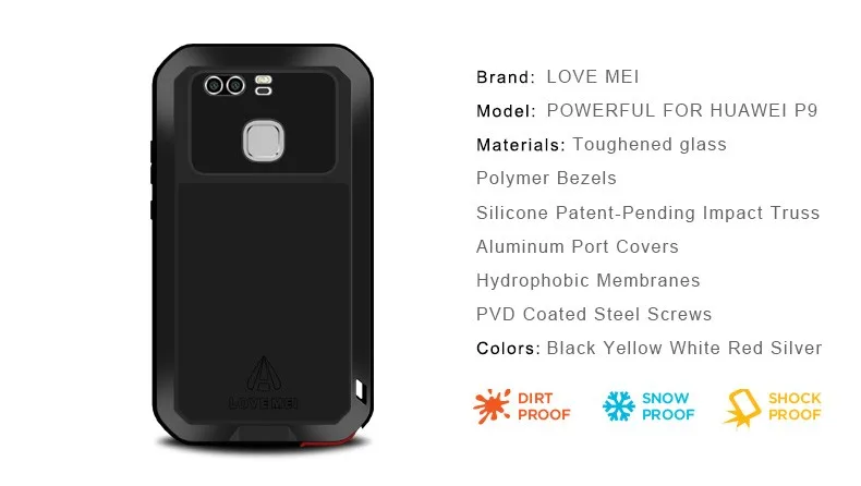 LOVE MEI для Huawei P10 Plus mate 20 Lite mate 8 P9 мощный противоударный грязестойкий водонепроницаемый металлический чехол для телефона стекло