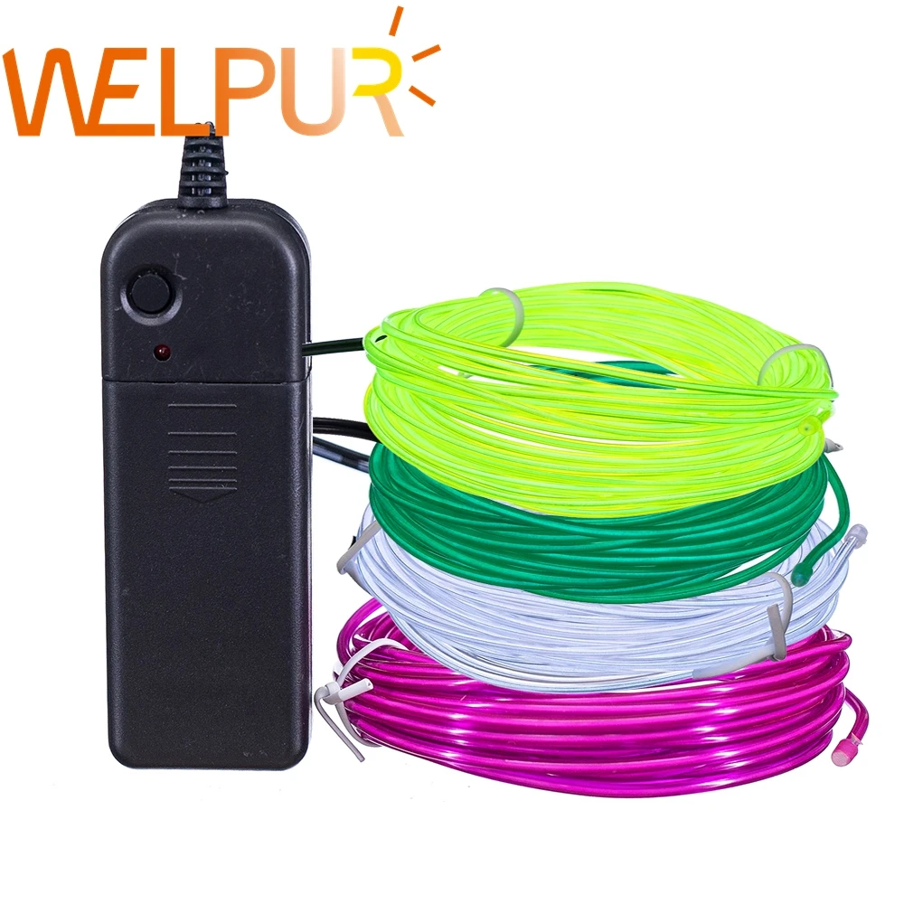 

Flexible Neon Light 1m/3m/5M 3V Glow EL Wire Rope tape Cable Strip LED Neon Lights Shoes Clothing Car waterproof led strip