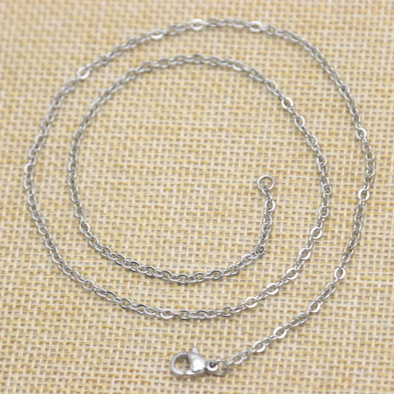 10 шт. серебристая овальная цепочка из нержавеющей стали ширина 2 4 мм 20 дюймов |