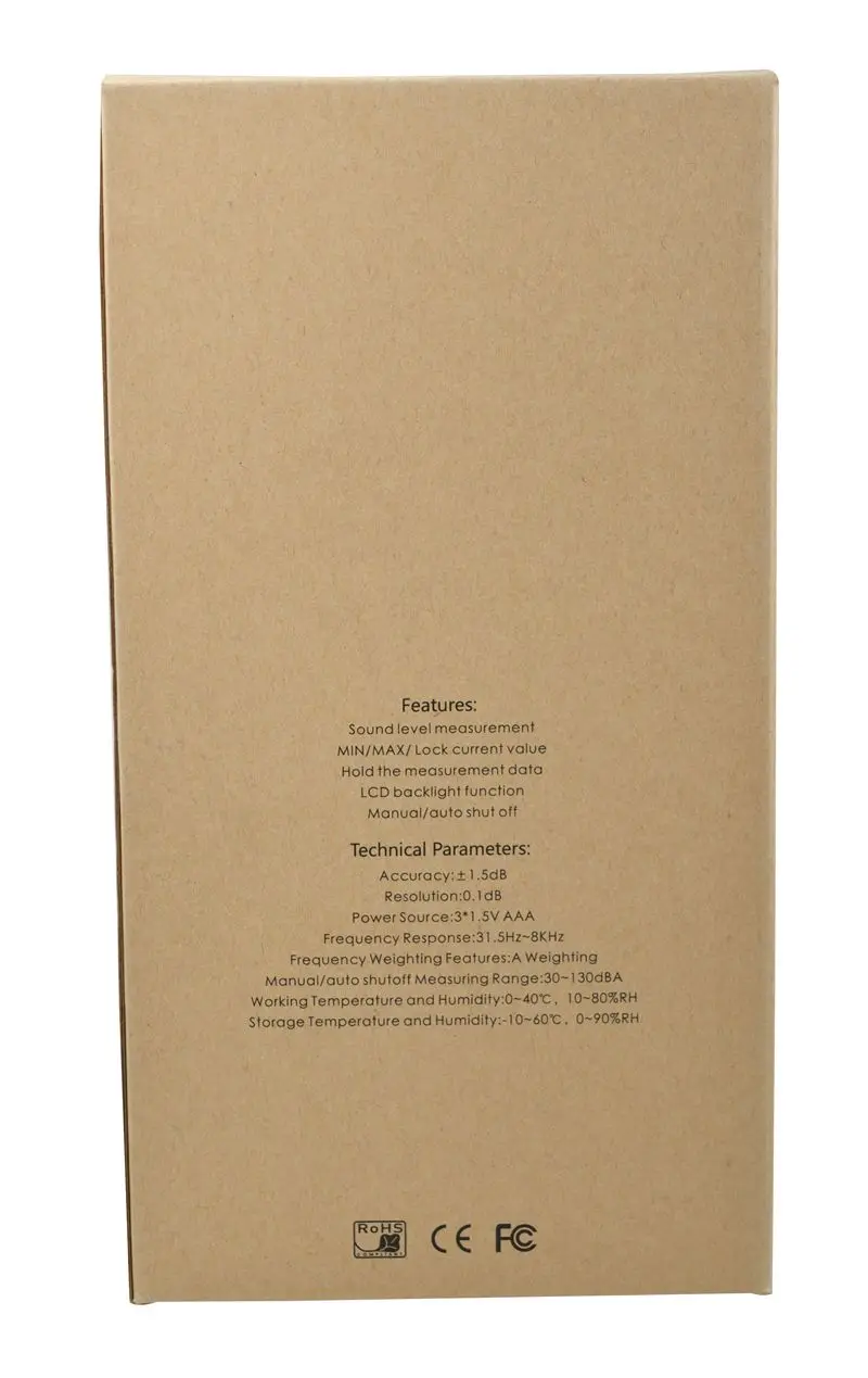 Портативный цифровой измеритель уровня звука 30 ~ 130 дБА Разрешение: 0 1 дБ ручной
