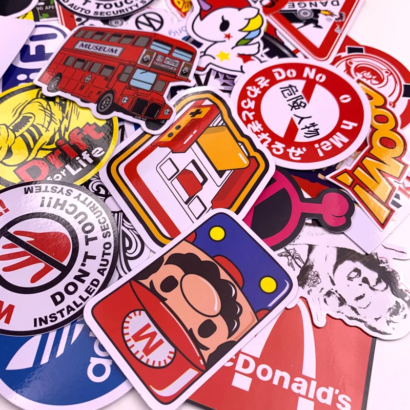 40 шт. много водонепроницаемых наклеек с дневным чемоданом мотоциклом