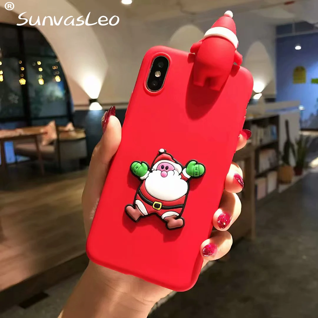 Красный Рождественский Мягкий ТПУ силиконовый чехол для huawei mate 9 10 P20 Pro Lite P10 Y5II Y6II P Smart Honor 8 9 Y9 - Цвет: Красный