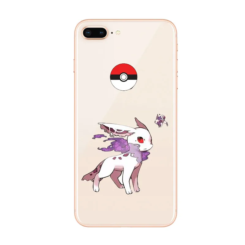 Тонкая мягкая задняя крышка Pokemons Pikachue Transapent TPU для iPhone XS MAX 4S 7 plus 6 s Plus 5 5S 8