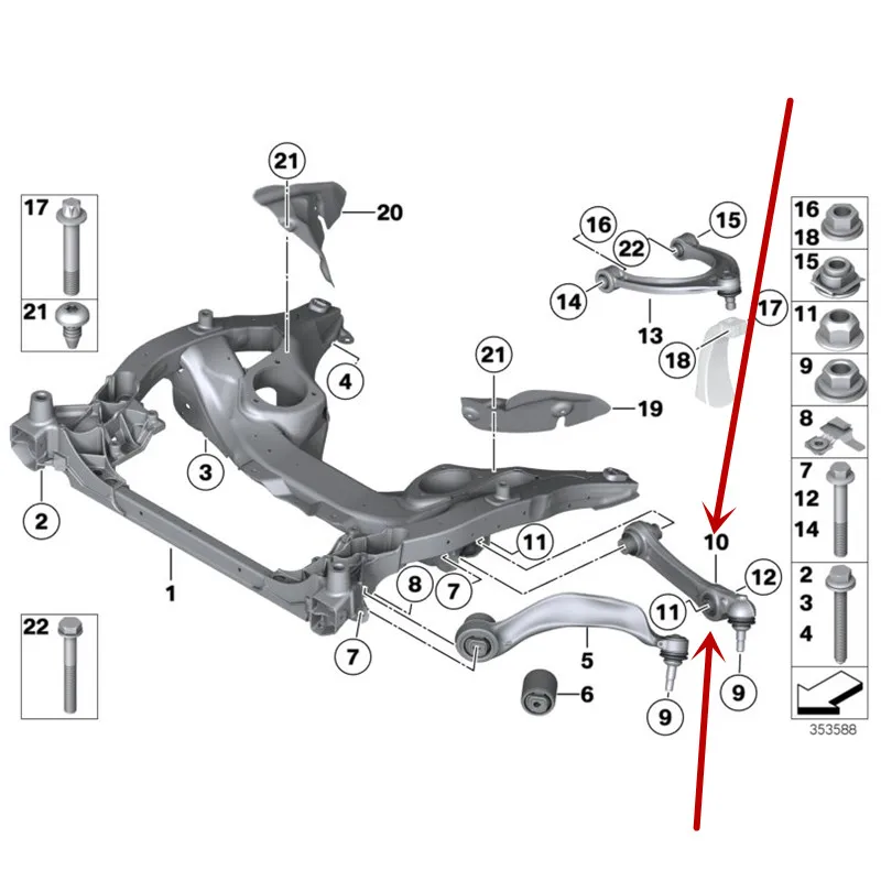 Передняя подвеска автомобиля hem arm 730b mw2009-2012 740 750 760li GT 535i серии рычаг управления подвеской нижний прямой стержень для тренировки рук