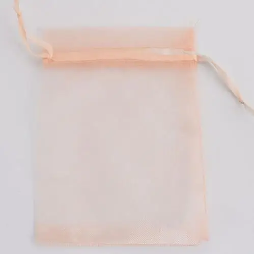 100 шт./лот, 7x9 9x12 10x15 13x18 см сумки из органзы с затяжкой, Свадебные Рождественские подарочные сумки, упаковка из органзы для украшений, сумки и сумки - Цвет: Champagne