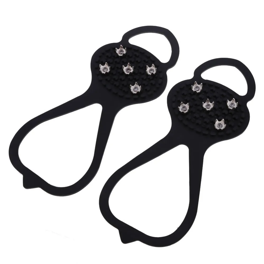 Нескользящая сталь (нержавеющая) ледяной захват с 5 зубцами 1 пара зимняя уличная