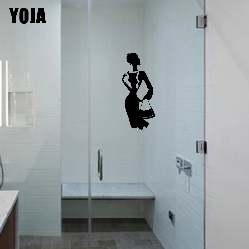 

YOJA 28x12.2CM Fashion Girl Home Wall Sticker Accessories Kitchen Bathroom Decal G2-0157