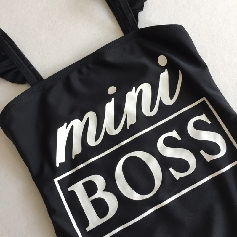 Новый комплект купальных костюмов для девочек с надписью и шляпой милая детская