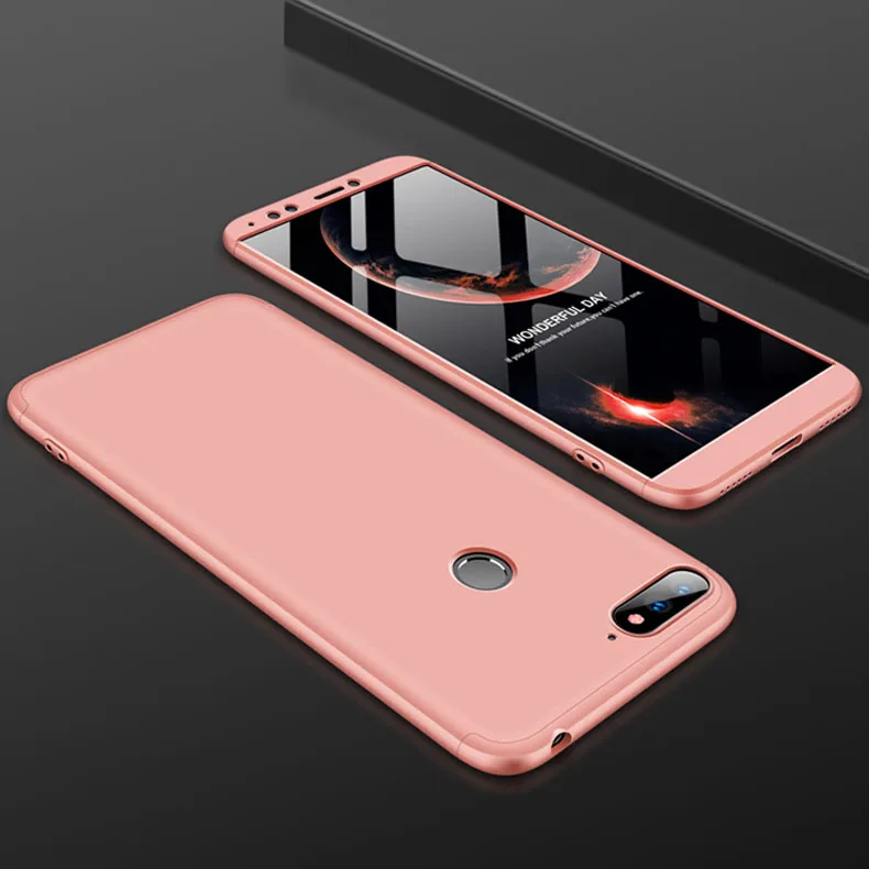 Rose gold Чехол Honor 7C для huawei Y7 Prime, чехол для телефона, полная защита, Жесткий Чехол для задней панели из поликарбоната, чехол для huawei Nova 2 Lite Y7 Pro - Цвет: Rose gold