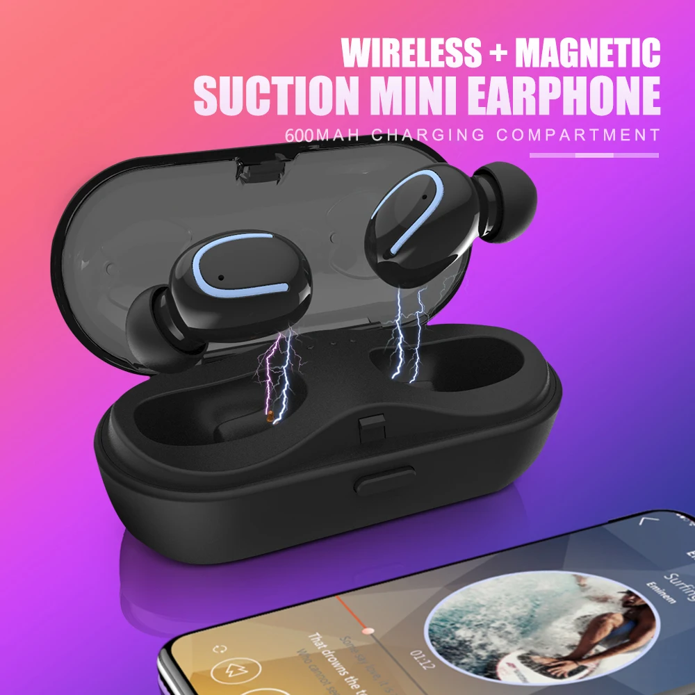 Беспроводной наушники Bluetooth наушники Mini True Беспроводной стерео наушники в ухо Мониторы наушник с HD микрофоном для iPhone Xiaomi
