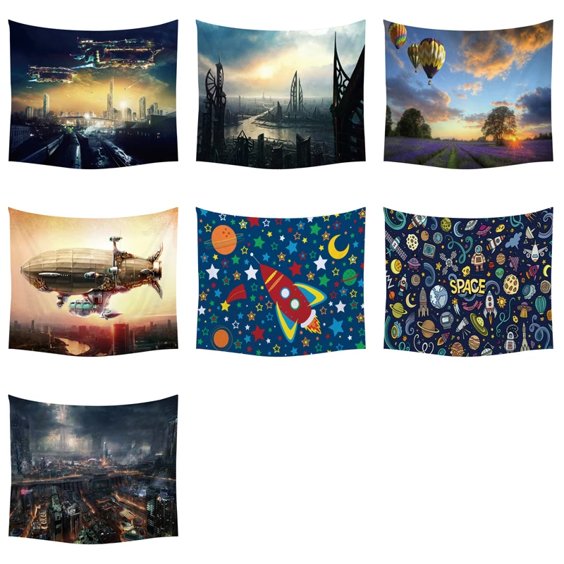 Psychedelic настенное одеяло научная фантастика будущее мир подарок муур док гобелен