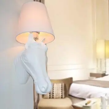 Светодиодный настенный светильник с головой лошади для