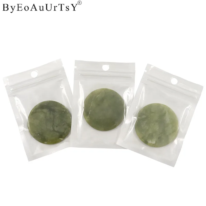 3pcs green 1/3 шт Высокое качество розовый нефрит камень накладные ресницы клей поддон круглый коврик Темный нефрит камень клей для ресниц, инструменты для макияжа - Цвет: 3pcs green