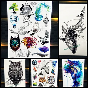 Временная татуировка, новый красивый бриллиант, Кит, дельфин, водостойкая 3D стрела, рыба, тату для мужчин, женский боди-арт, поддельные татуировки, наклейки