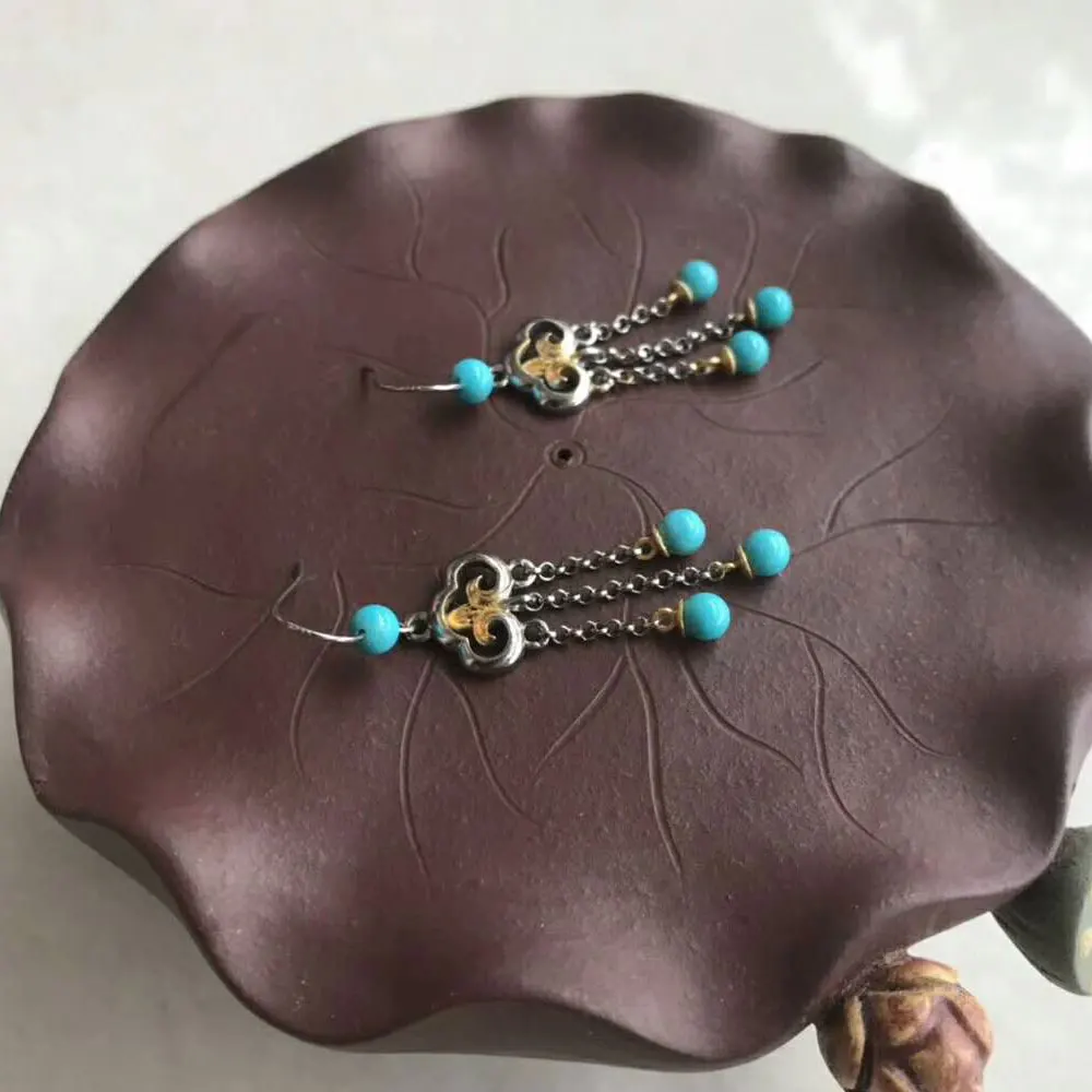 Женские сережки из стерлингового серебра 925 пробы RADHORSE бирюзовая модельная