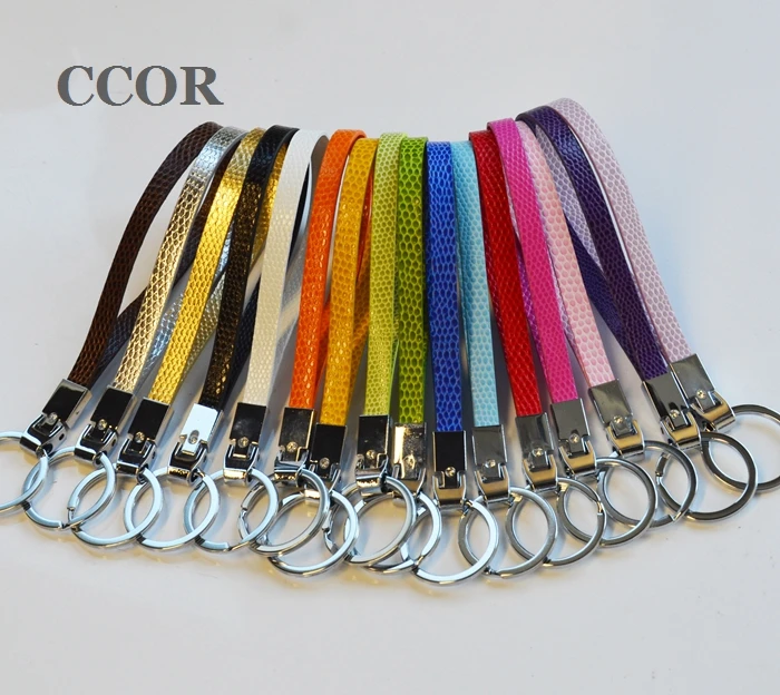 Free Shipping 30PCS Key Rings Keychains with Mixed Colour Snake PU leather Bands Fit 8mm Slide Charms Letters | Украшения и