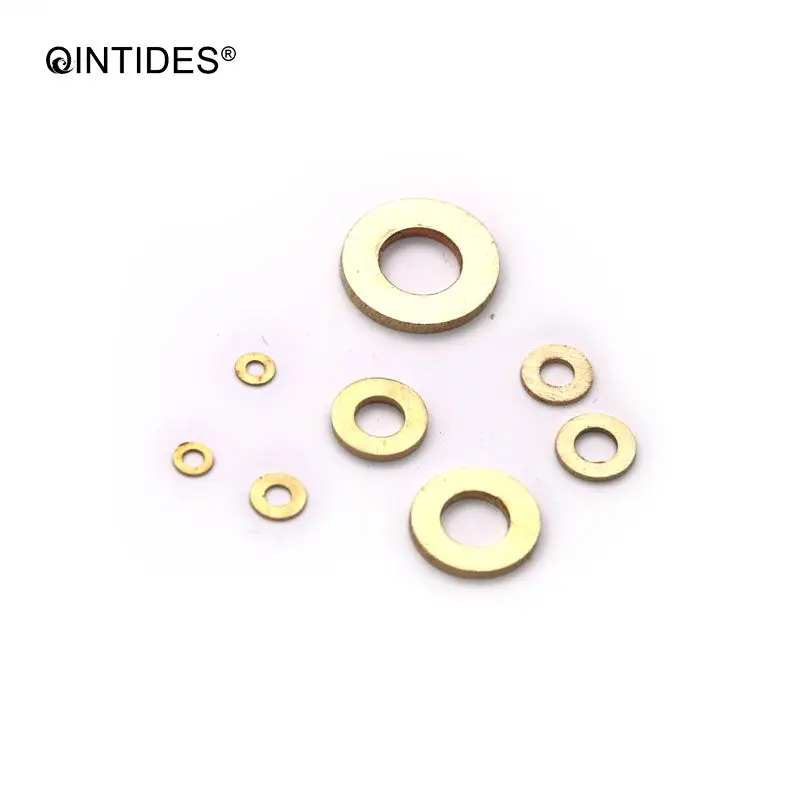 QINTIDES M2 M10 DIN125 Grade A простые шайбы латунная плоская шайба M2.5 M3 M4 M5 M6 M8 медные