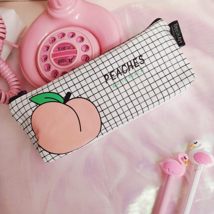 1PcC простые элегантные принадлежности чехол-карандаш Kawaii для студенческой школы косметичка для женщин офисные принадлежности Escolar холст - Цвет: J
