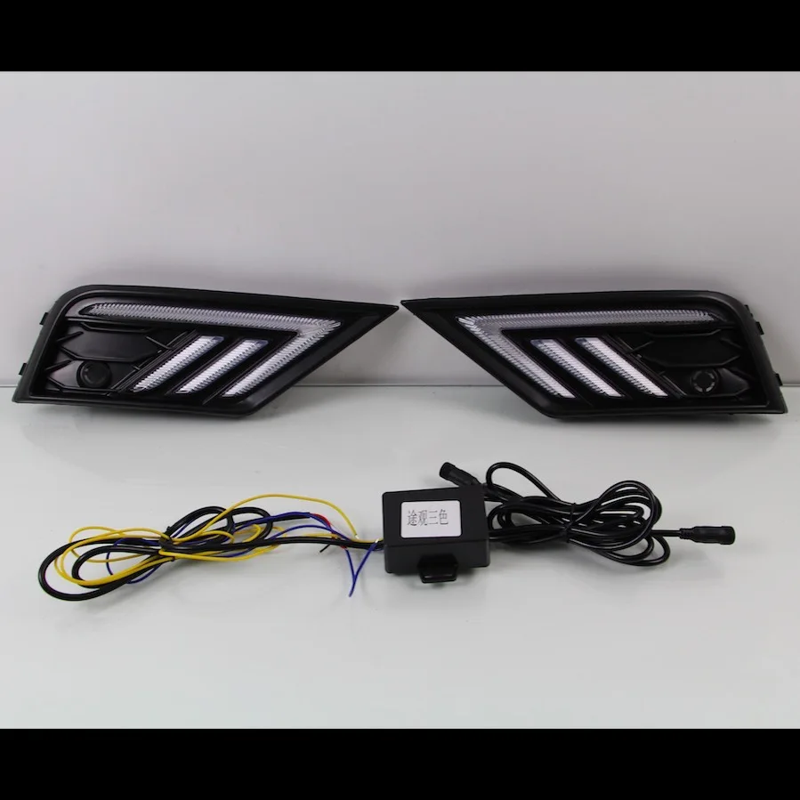 

Car DRL for Volkswagen Tiguan 2017 2018 3-Colors LED Daytime Running Light Daylight White Turning Light yellow Flash Night Blue