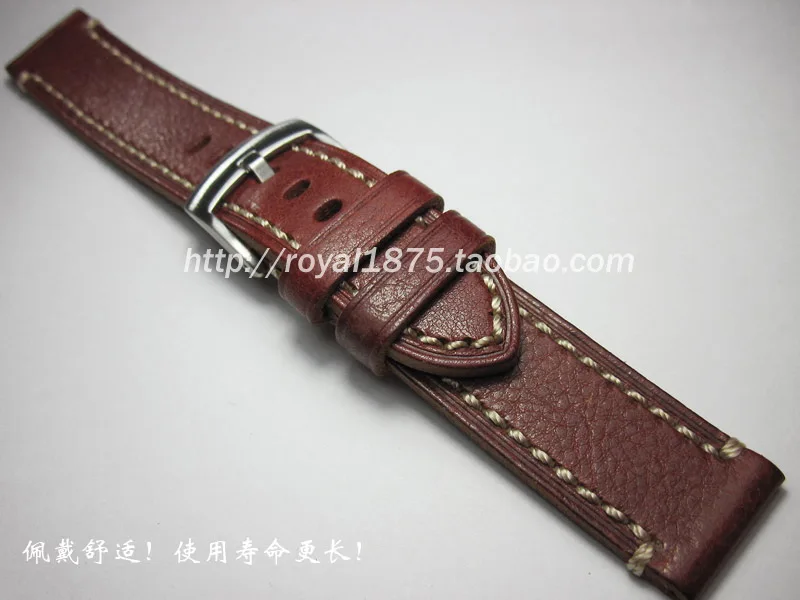 Высокое качество винтажные красные часы из натуральной кожи для Breitling ремешок