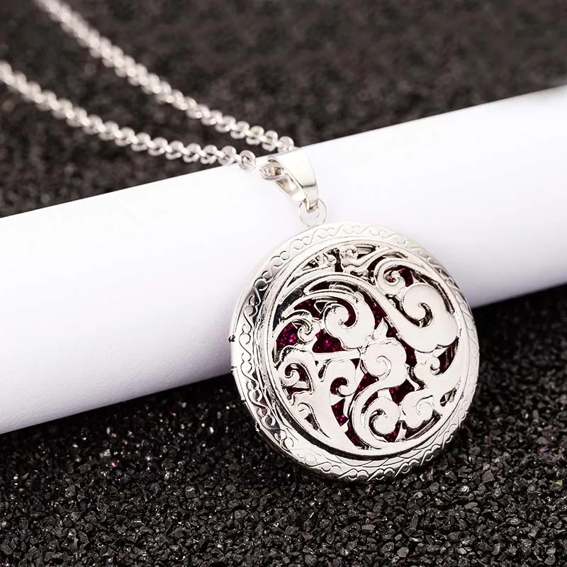 Шарм Арома диффузор ожерелье Открытый Античный Винтаж Медальоны кулон Духи