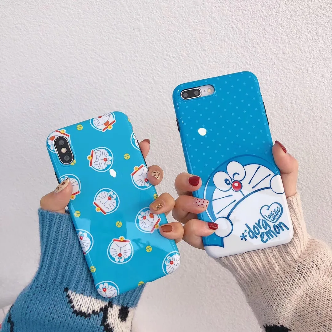 Fashion Cute Cartoon Anime Doraemon Phone Case For iPhone Xs MAX Xr X 7 8 6 6s plus funny pattern soft silicon back cover Capa |