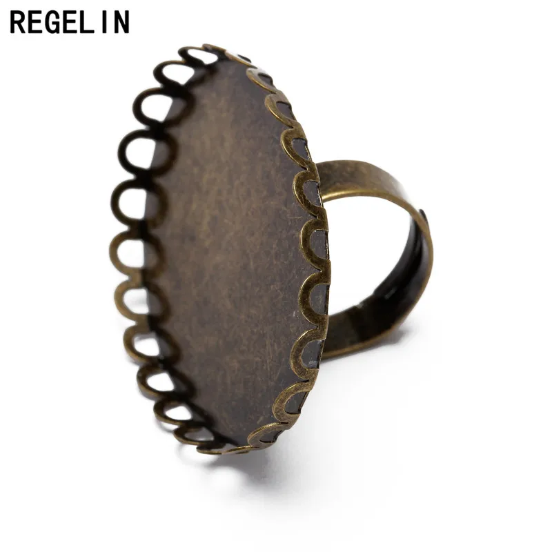 REGELIN Античная бронзовая пластина 18*25/30*40 мм регулируемое кружево Открытое кольцо