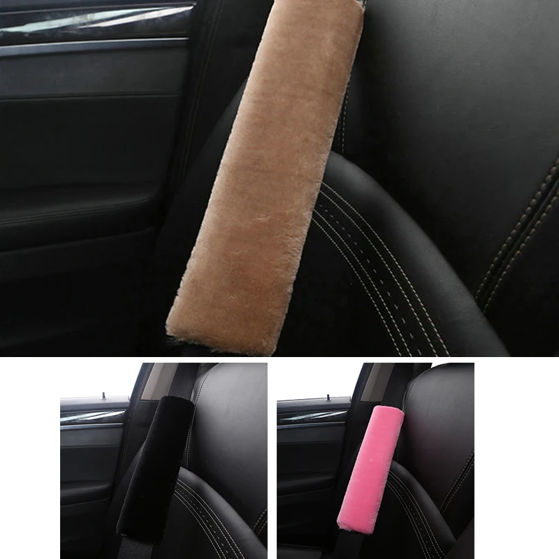 Seat Belt Pad Car Safety Shoulders Covers Soft Long Plush Cushion Warm Cover Shoulder Protection Universal Auto Accessories | Автомобили и