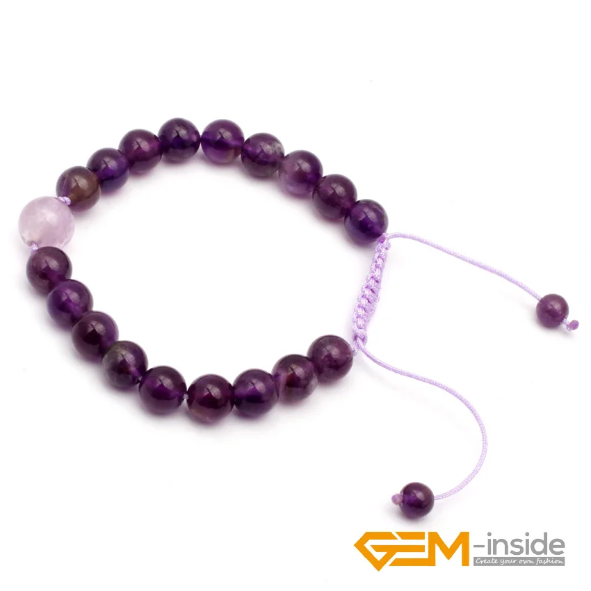 Вечерние браслеты с натуральным аметилом 10 мм 12 мм|bead bracelet|bracelet luckylucky stone bracelet |