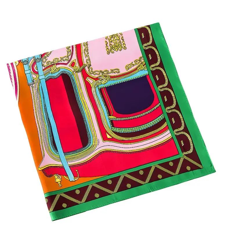 Женский шёлковый шейный платок с принтом 60 см|designer silk scarf|silk designer scarfsilk scarf |