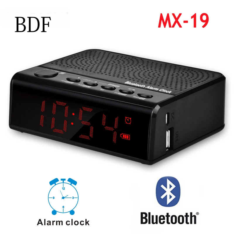 BDF портативный мини беспроводной светодиодный Будильник Bluetooth динамик громкой