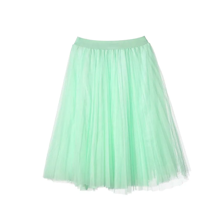 

New Women Ballet Tulle Pleated Skirt Prom Rockabilly Bouffant Solid Casual Ball Gown Women Female Skirt Clothing