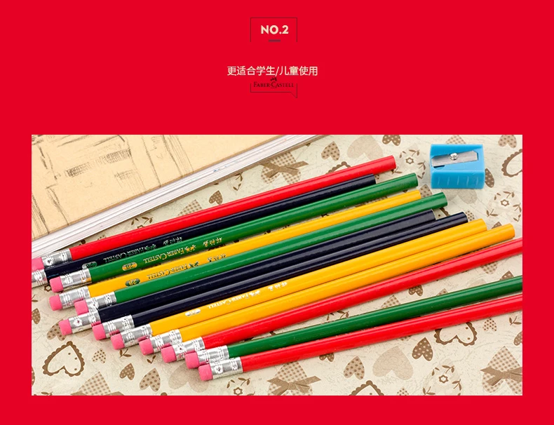 Faber Castell 1322 зажима треугольные записи карандаши HB 2B и точилка Винтаж Деревянный