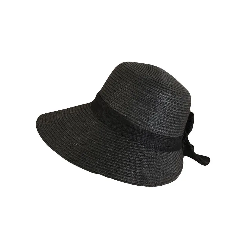 

Summer Straw Hats Women Crimping Brim Beach Hat Bow Sun Cap Foldable Sun Block UV Protection Caps Bone Chapeu Feminino Beach