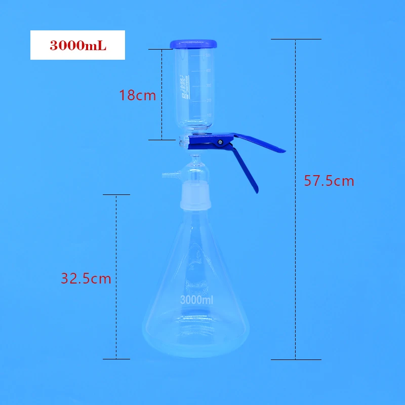 3000ml Vacuum Suction Filter Device Sand core filtration devices solvent filter device with flask |
