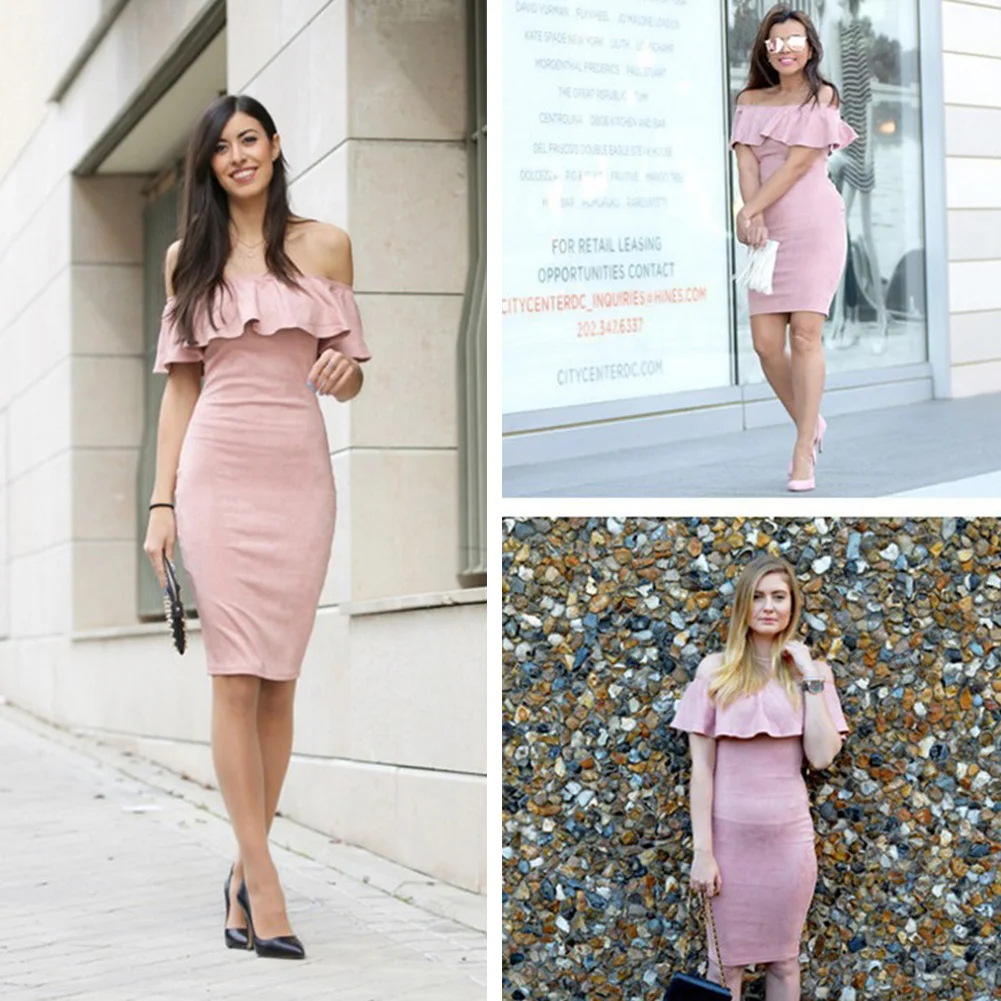 Женские оборками пакет хип Цветочные Тонкий Лето Элегантный с открытыми плечами