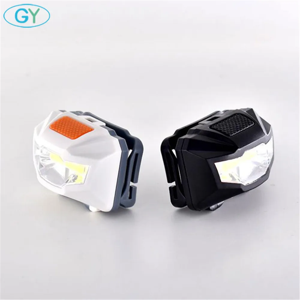 Черно-белый AAA аккумулятор светодиодный портативный налобный фонарь cob