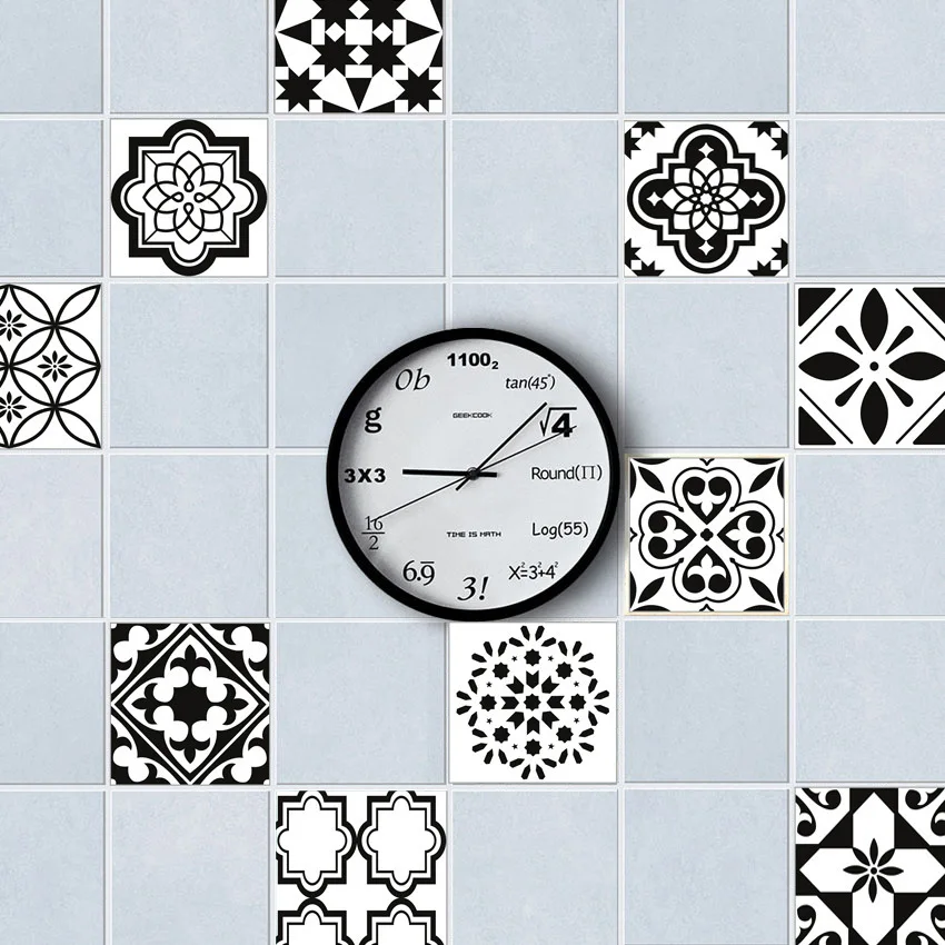 5 шт./компл. европейский стиль черно белый узор плитка наклейка домашний декор ПВХ