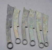 collect 6pcs chinese bronze knife shape coin old dynasty antique currency cash