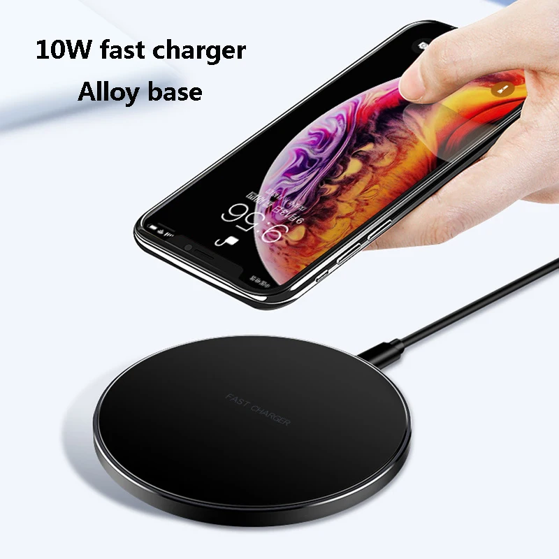 Беспроводное зарядное устройство без границ Qi для iPhone 8 X XR XS Max QC3.0 10 Вт Быстрая