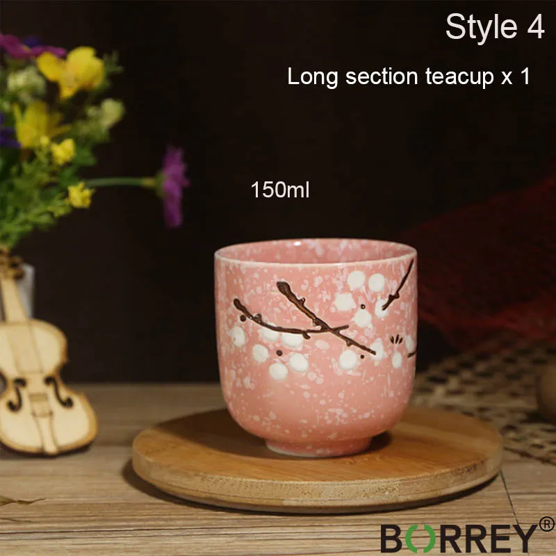 1 Long section cup BORREY, 5 шт., фарфоровый чайник, набор керамических чашек, керамический кофейник, чайник, Пуэр Улун, цветочный чайник с фильтром, посуда для напитков - Цвет: 1 Long section cup